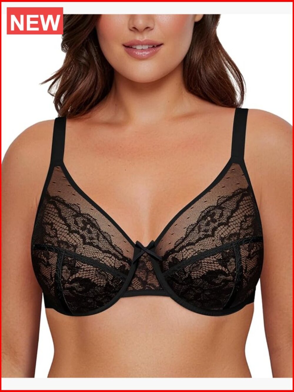 Full Coverage Minimizer Bra Unlined Underwire Lace Plus Size Supportive